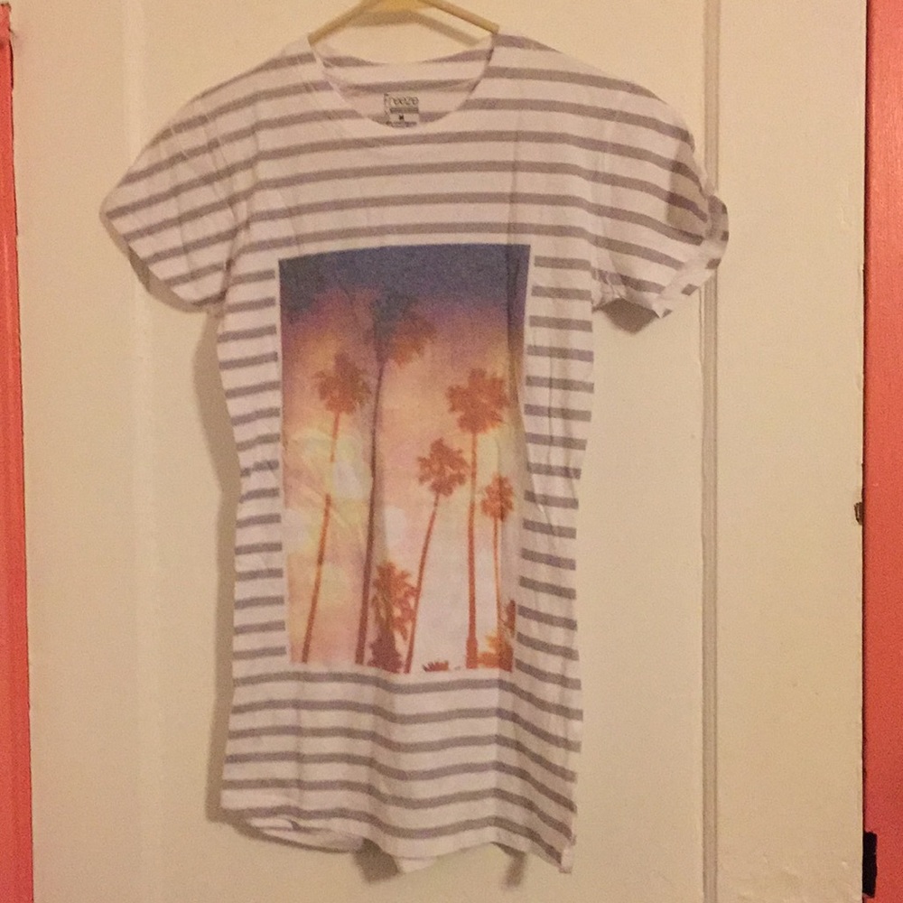 Gray and white striped shirt